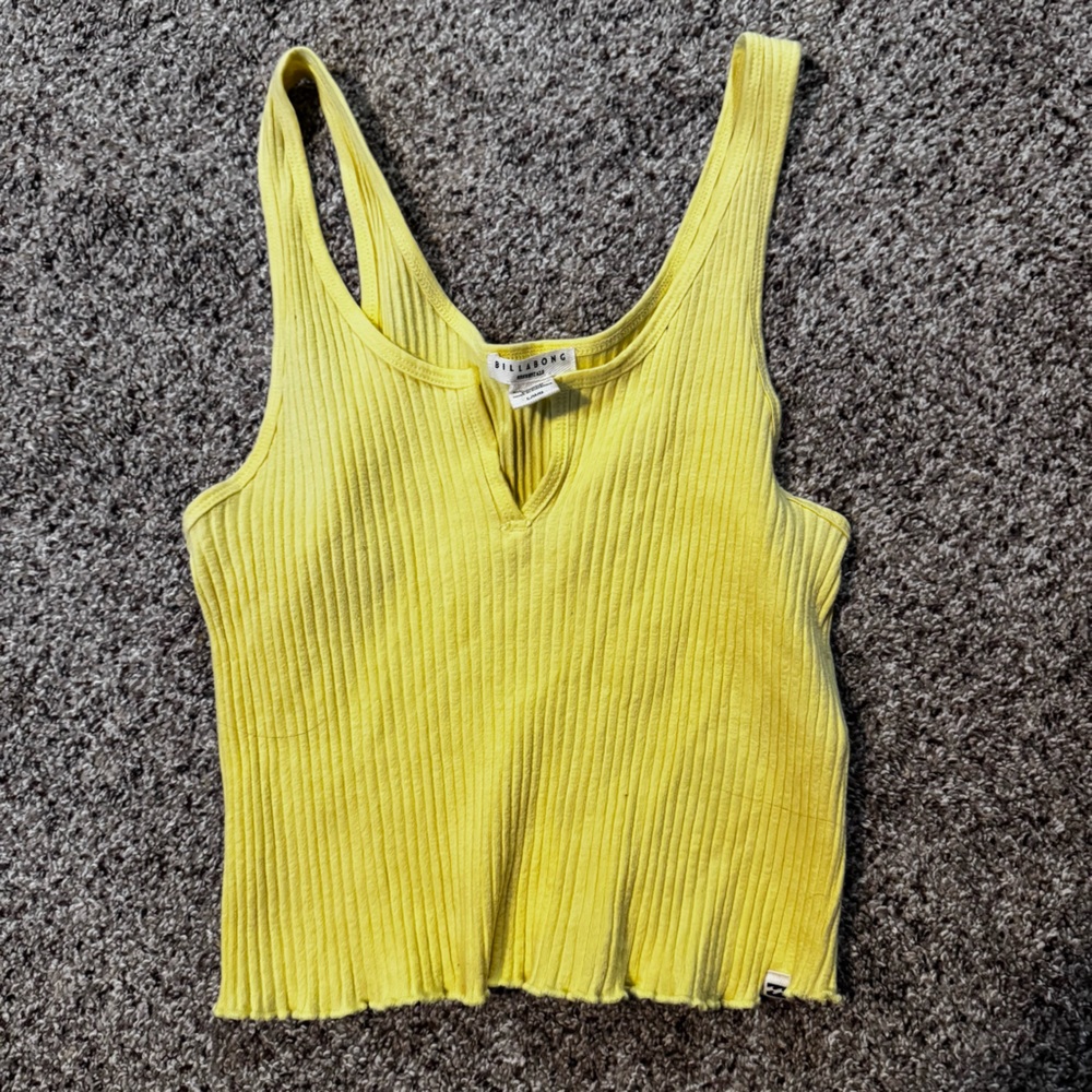 Billabong Butter Yellow Cropped Tank Top